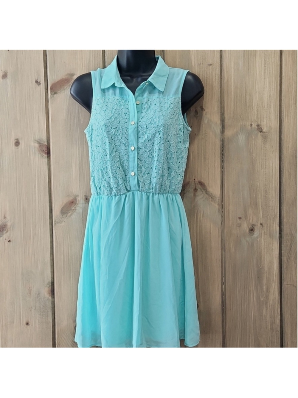 GB Girls sleeveless lace Turquoise Dress XL,fits 10-12, EUC